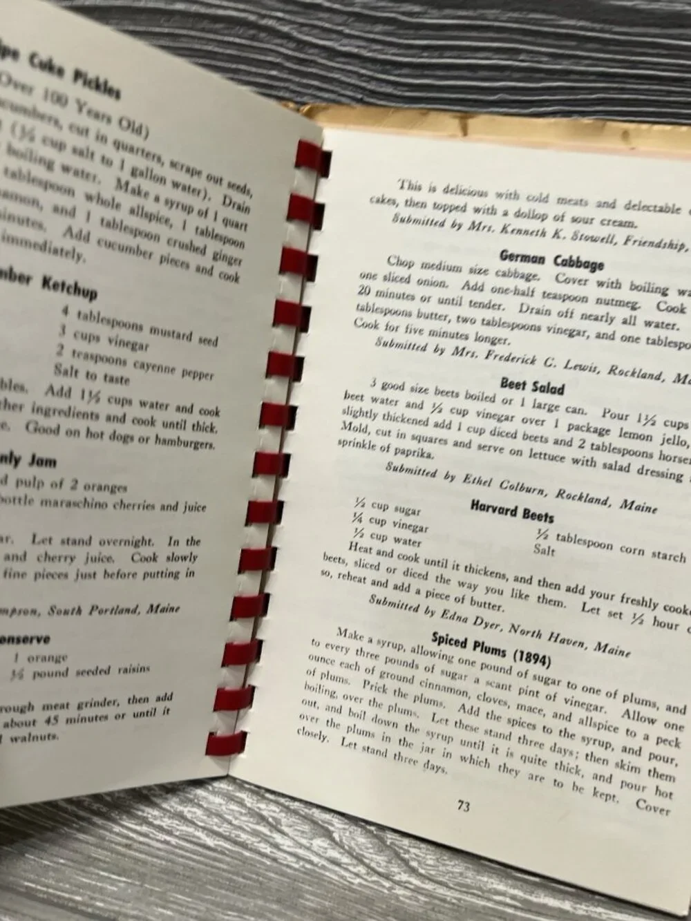 Maine Coastal Cooking Cookbook Recipe Book Vintage 1975 Spiral Paperback